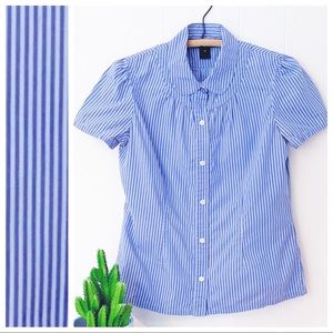 Y2K Marc Jacobs Blue Striped Babydoll Blouse